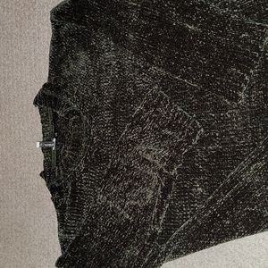 Acrylic sweater, deep olive green